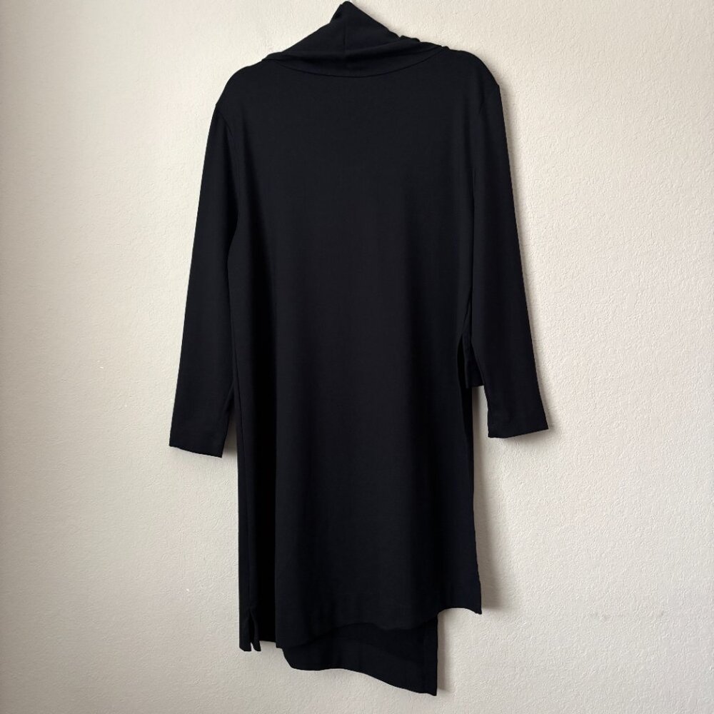 Bryn Walker Pita Modal Ponte Cowl Neck Long Sleeve Asymmetrical Front Peak Tunic - Picture 13 of 13